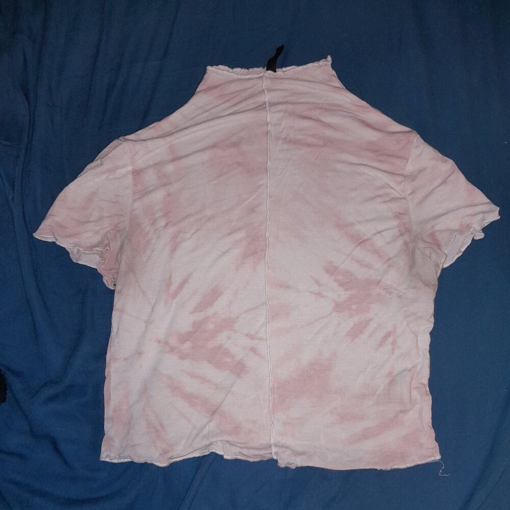Pink turtleneck crop top